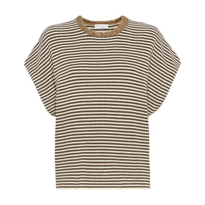 T-shirt with Dazzling Collar Insert