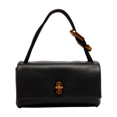 Marc Jacobs The Double Top Handle Leather Bag In Black