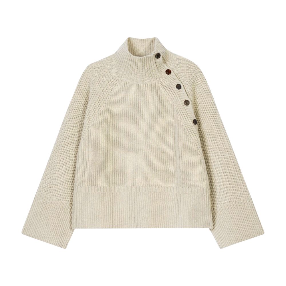 High neck sweater buttoned at the side thumbnail 6