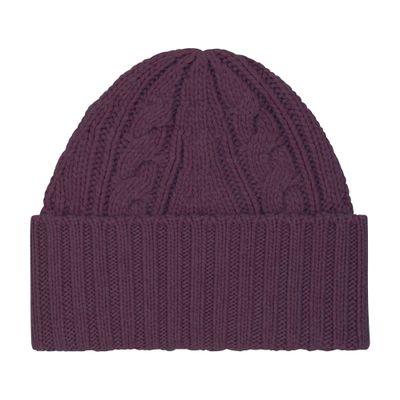 Bompard Cashmere Cable Knit Beanie In Purple