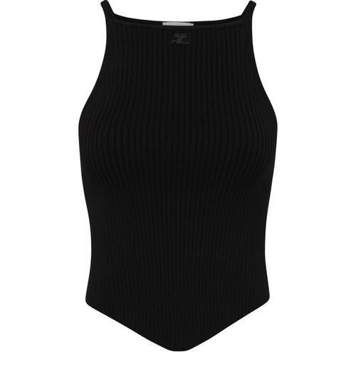 COURREGES Signature pointy rib knit top