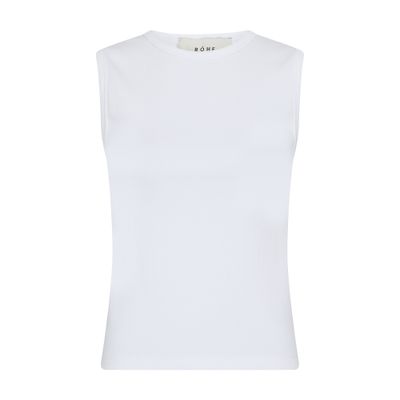Rohe White Crewneck Tank Top In White