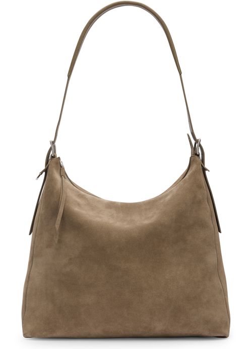 LEMAIRE Belted hobo bag in suede leather