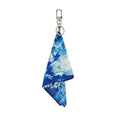 Louis Vuitton Monogram Bandana Keyring In Blue