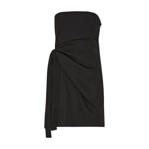 Gauge81 Natal Draped Grain De Poudre Mini Dress In Black