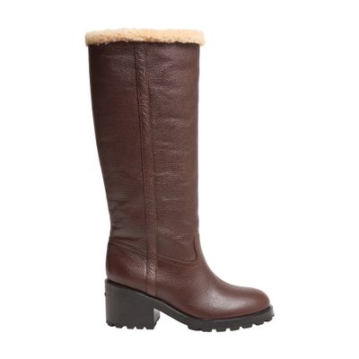 Bally Padma Fur Boots 55 In Brown