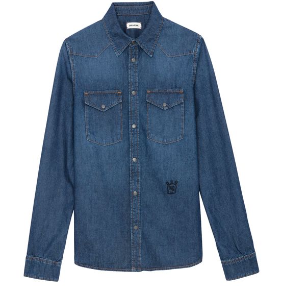 Men's saint laurent deals denim shirt