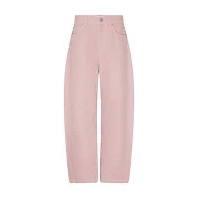 Loewe Barrel Pleated Wide-leg Ankle Trousers In Pink