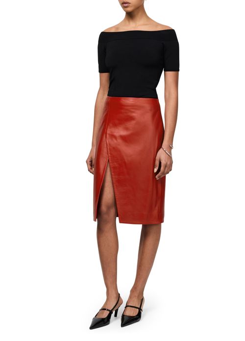 LOULOU STUDIO Ekare leather slit skirt