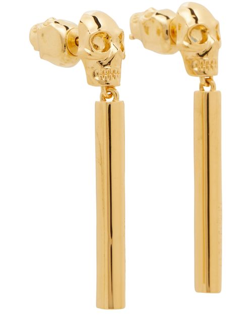 MCQUEEN Skull bar earrings
