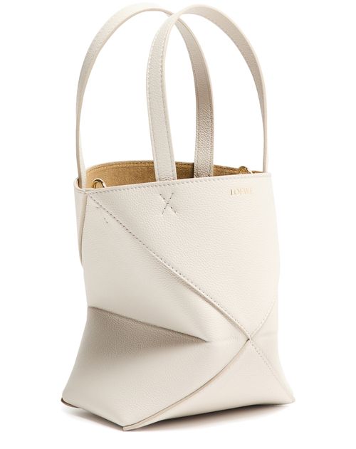 LOEWE Mini sac cabas en cuir de veau grainé souple Puzzle Fold