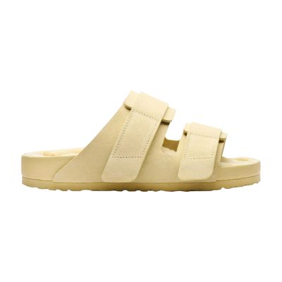Birkenstock Tekla Uji Shearling-lined Suede Sandals In Straw