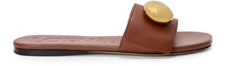 Pebble slide in soft calfskin
