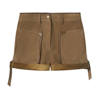 Isabel Marant Marline Leather Shorts In Brown