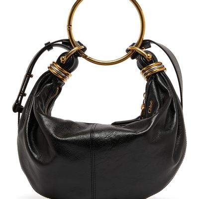 Chloé Bracelet Leather Top Handle Bag In Black