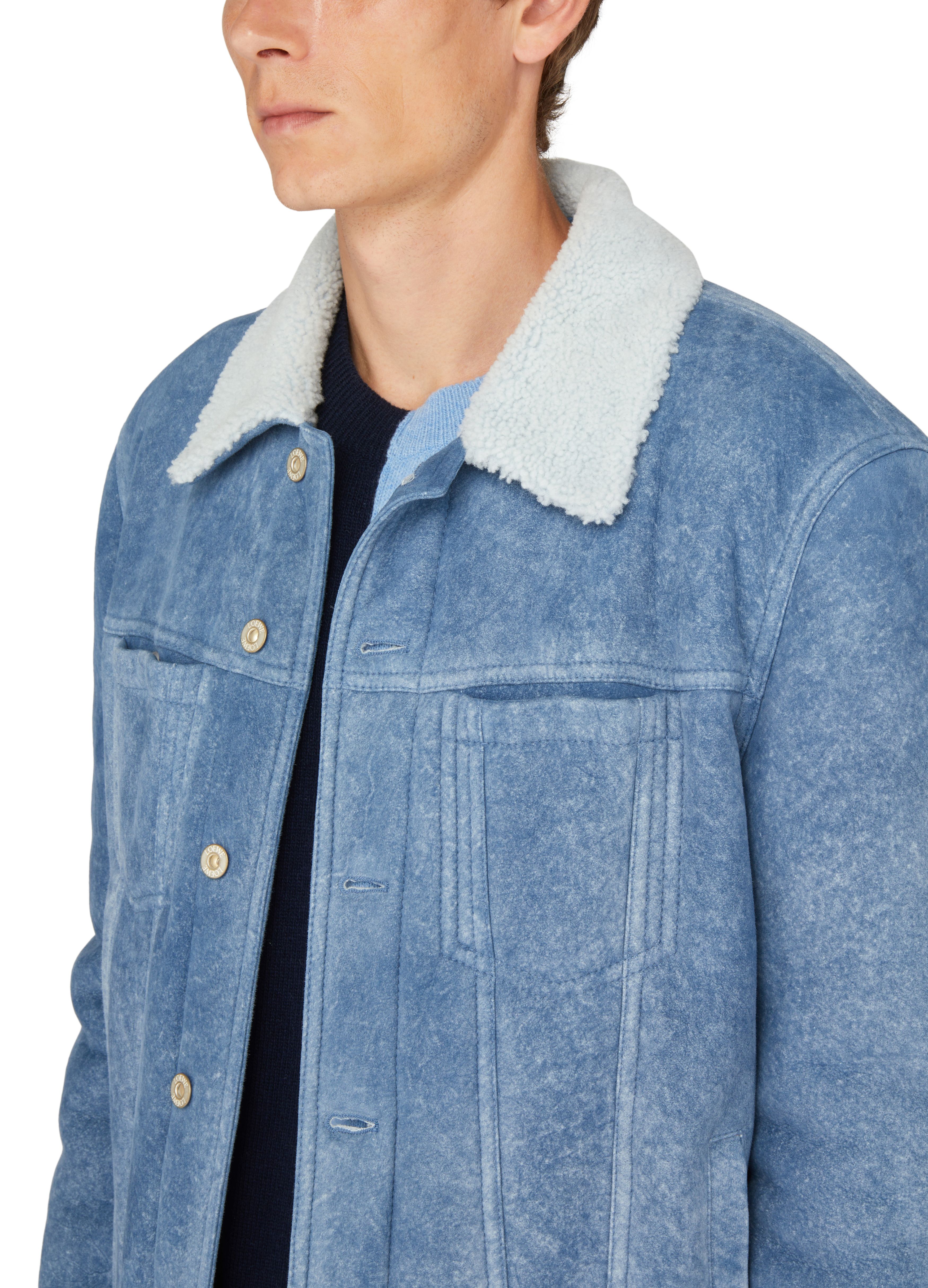 Denim jacket with shearling collar thumbnail 4