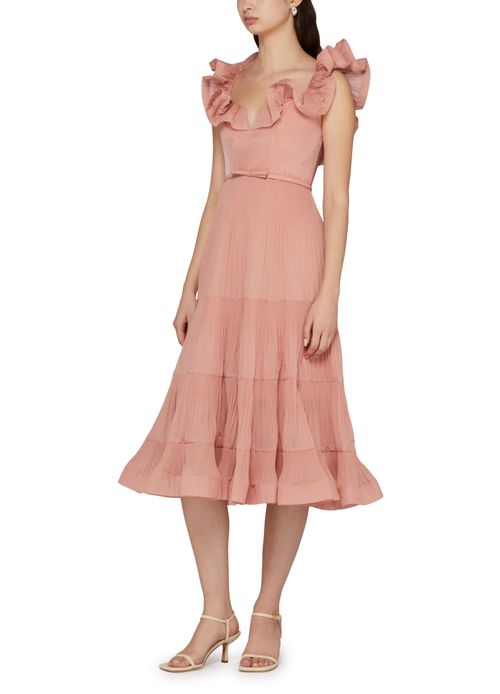 ZIMMERMANN Pleated fill midi dress