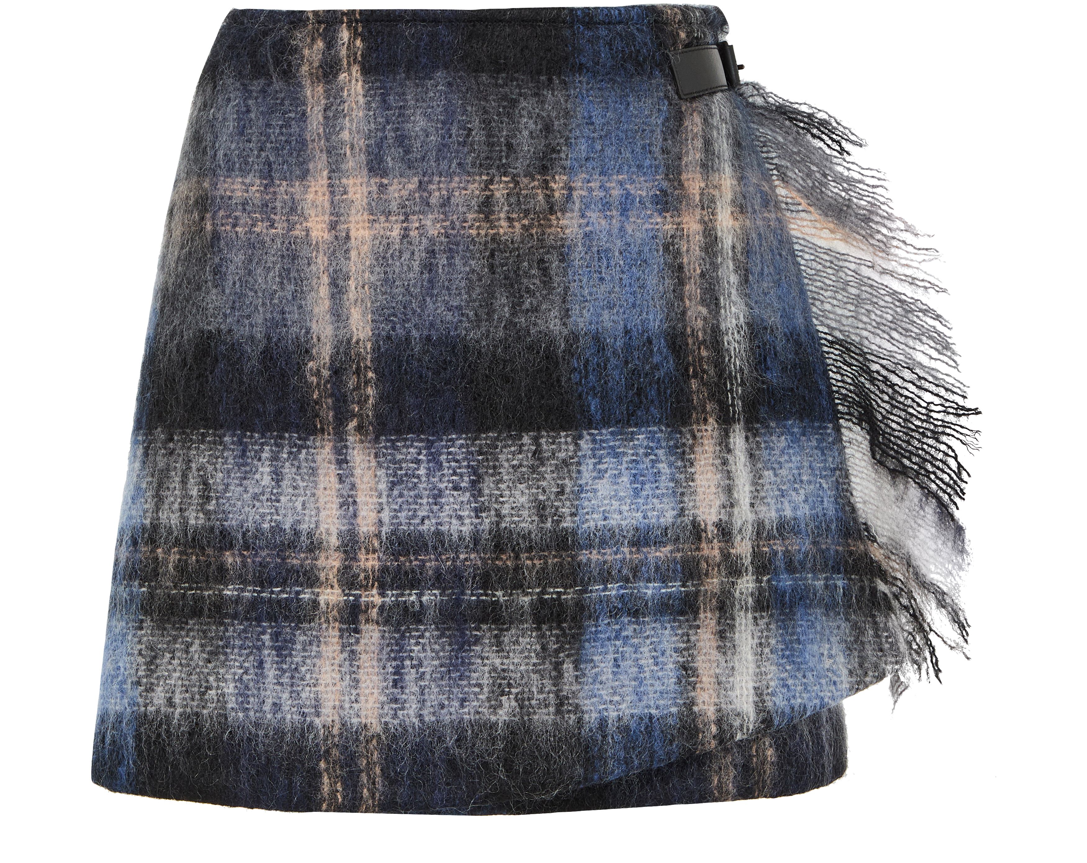 Mohair and wool blend mini skirt