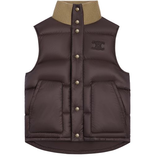 CELINE Sleeveless puffer jacket in light nylon