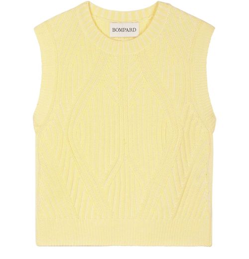Bompard — Ribbed sleeveless wool and cashmere sweater (Yellow)