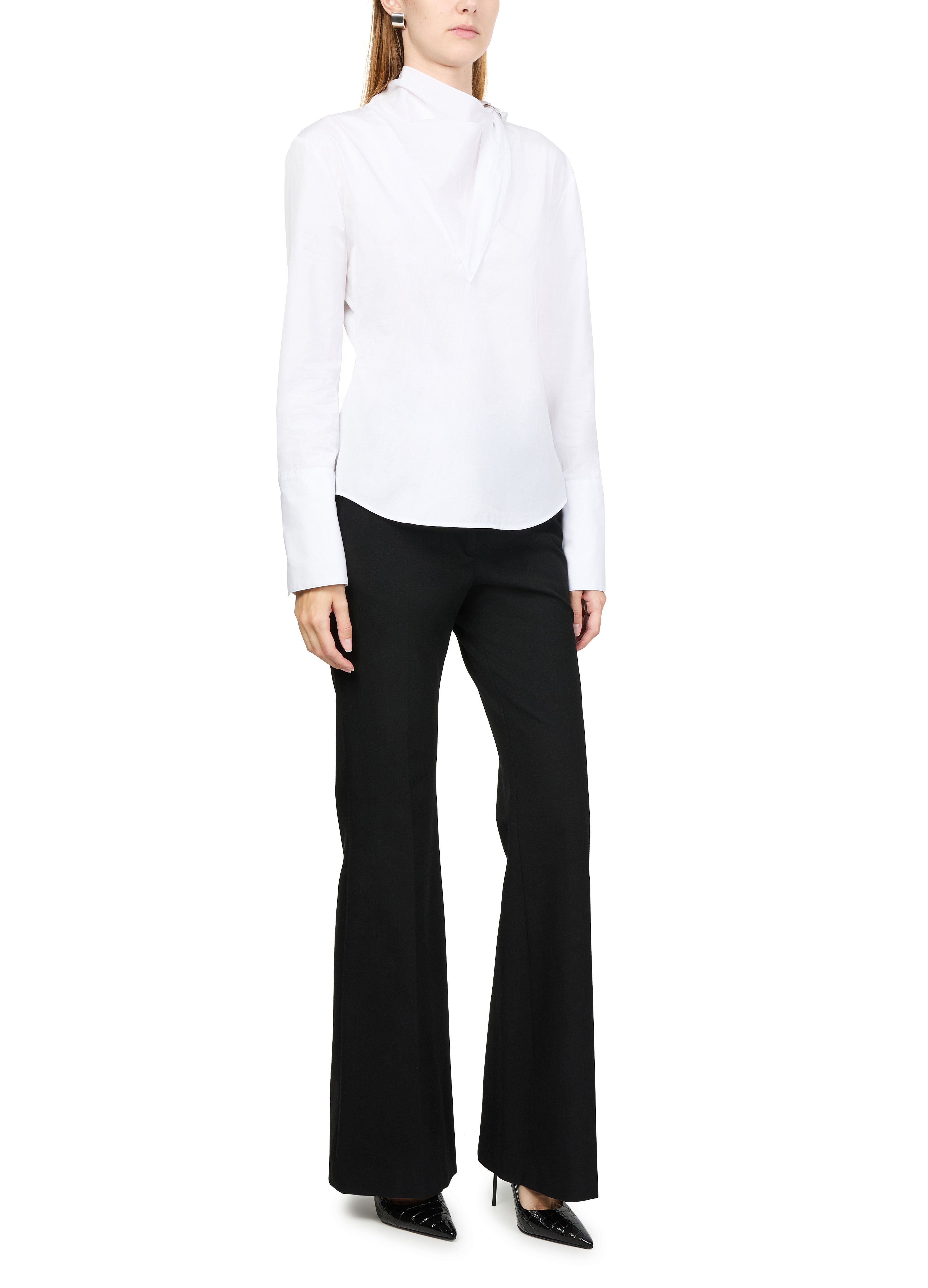 Knotted poplin blouse thumbnail 6