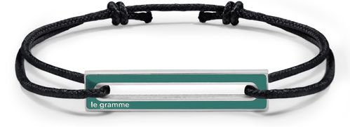 LE GRAMME 1,7g polished sterling silver lacquered cord bracelet