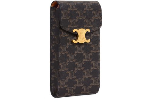 CELINE Triomphe phone pouch in Triomphe canvas