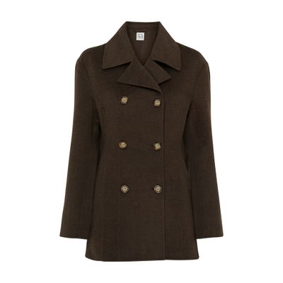 Shop Totême Wool Jacket In Chocolate_melange