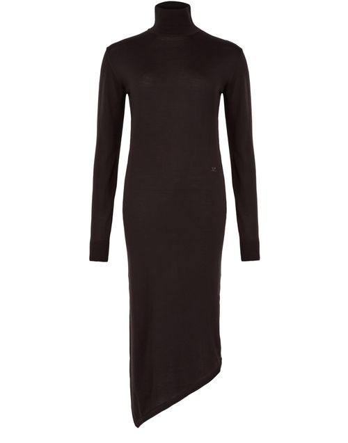 COURREGES One shoulder wool midi dress