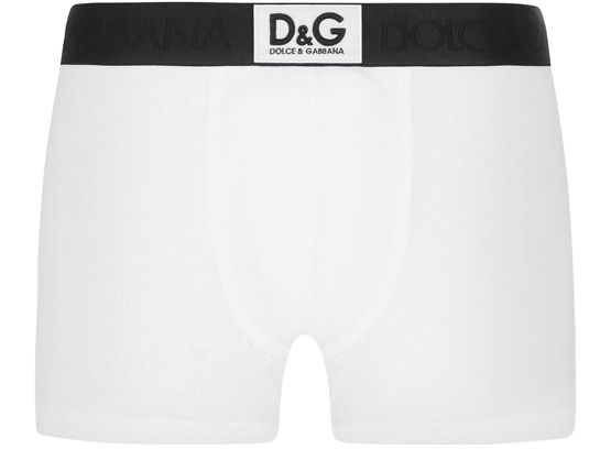 Men's Two-way stretch cotton boxers with patch, DOLCE & GABBANA