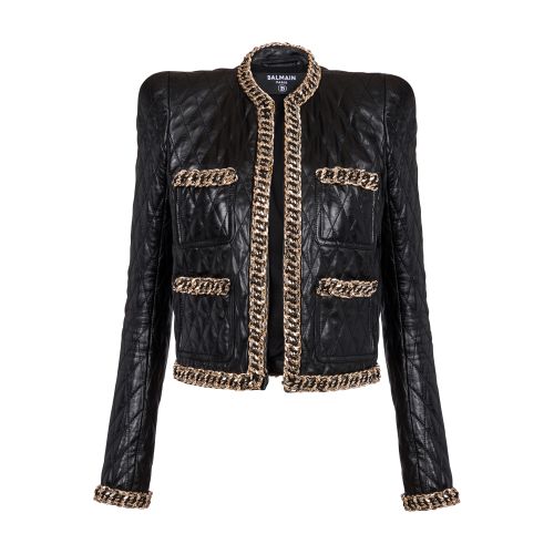 Quilted Leather and Chains Jacket