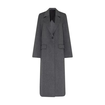 Totême Womens Notched-lapel Flap-pocket Regular-fit Wool Coat Mid Grey Melange In Grey