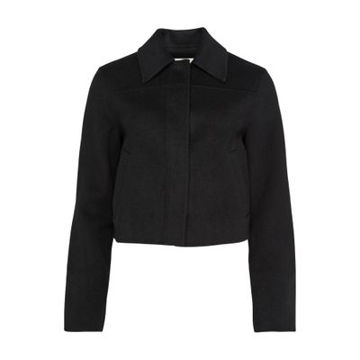 Loulou De Saison Zhanna Wool Short Boxy Coat In Black