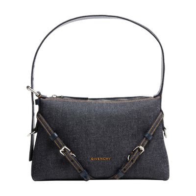 Givenchy Voyou Mini Denim Bag In Blue