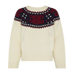 Women's Triomphe crew neck sweater in Fair Isle wool