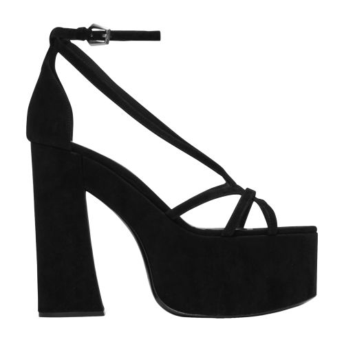 BALMAIN CAM SUEDE PLATFORM SANDALS