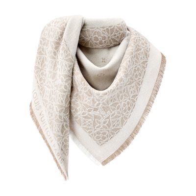 Louis Vuitton Cloudy Monogram Shawl In Beige