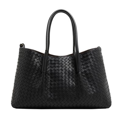 Bottega Veneta New Tote Intrecciato Small Reversible Leather Tote Bag In Brown