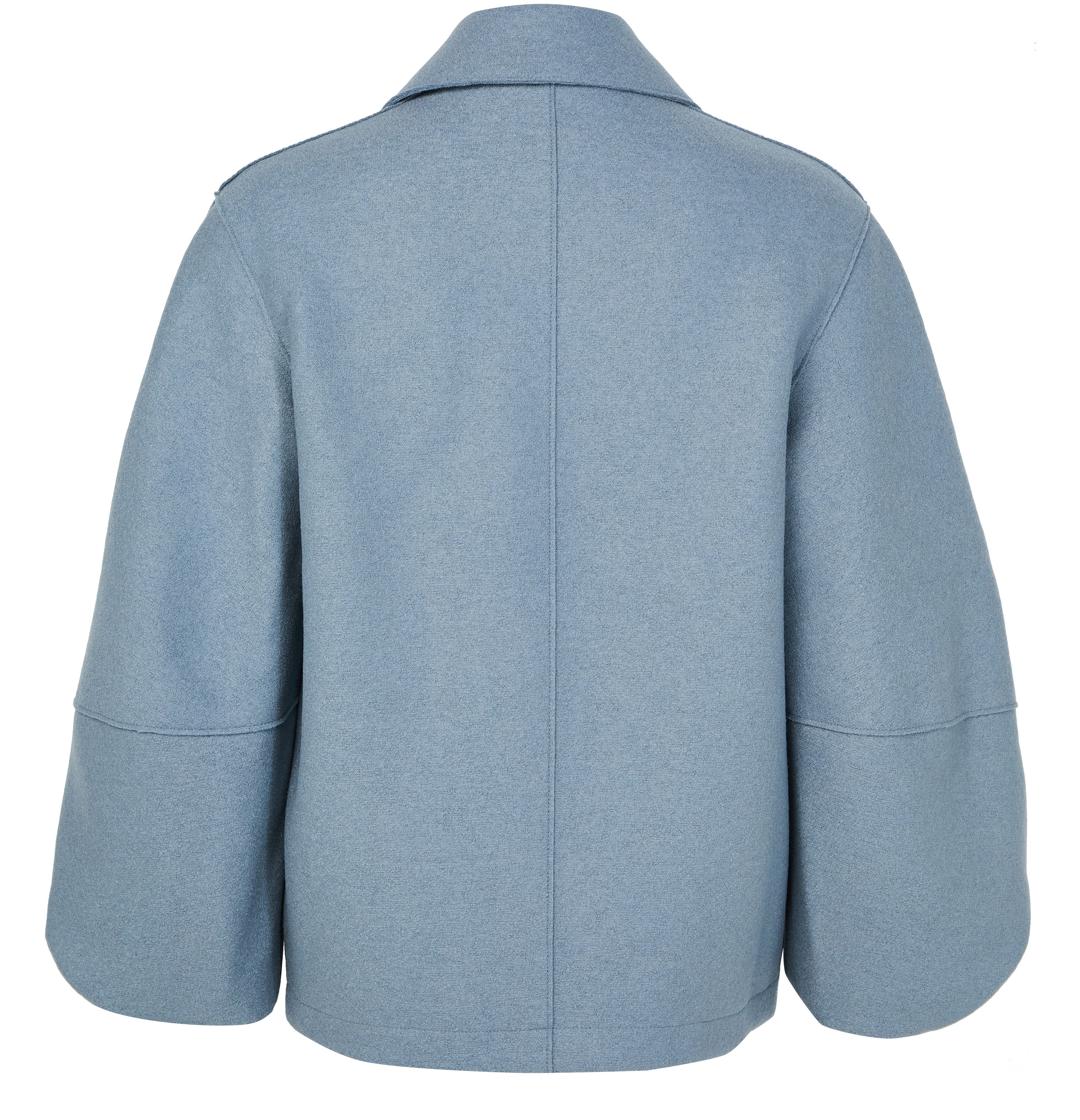 Puff-sleeved jacket in pressed wool thumbnail 3